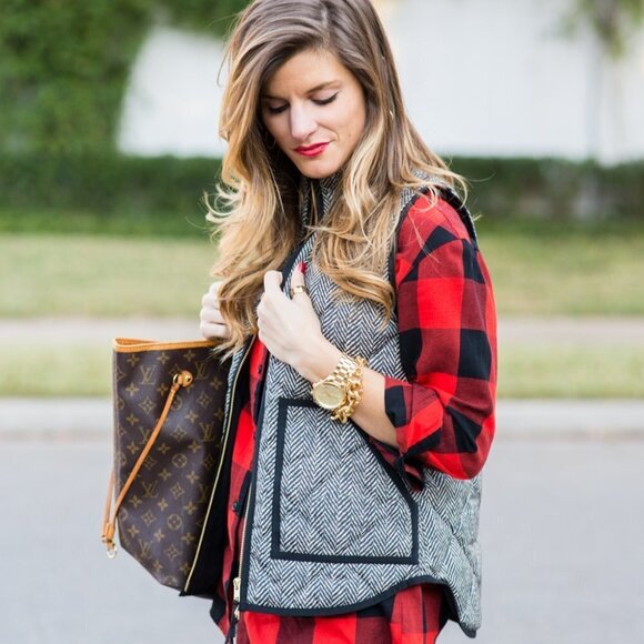 J. Crew Excursion Blogger Favorite Quilted Down Fill Vest Herringbone XS - Picture 10 of 16